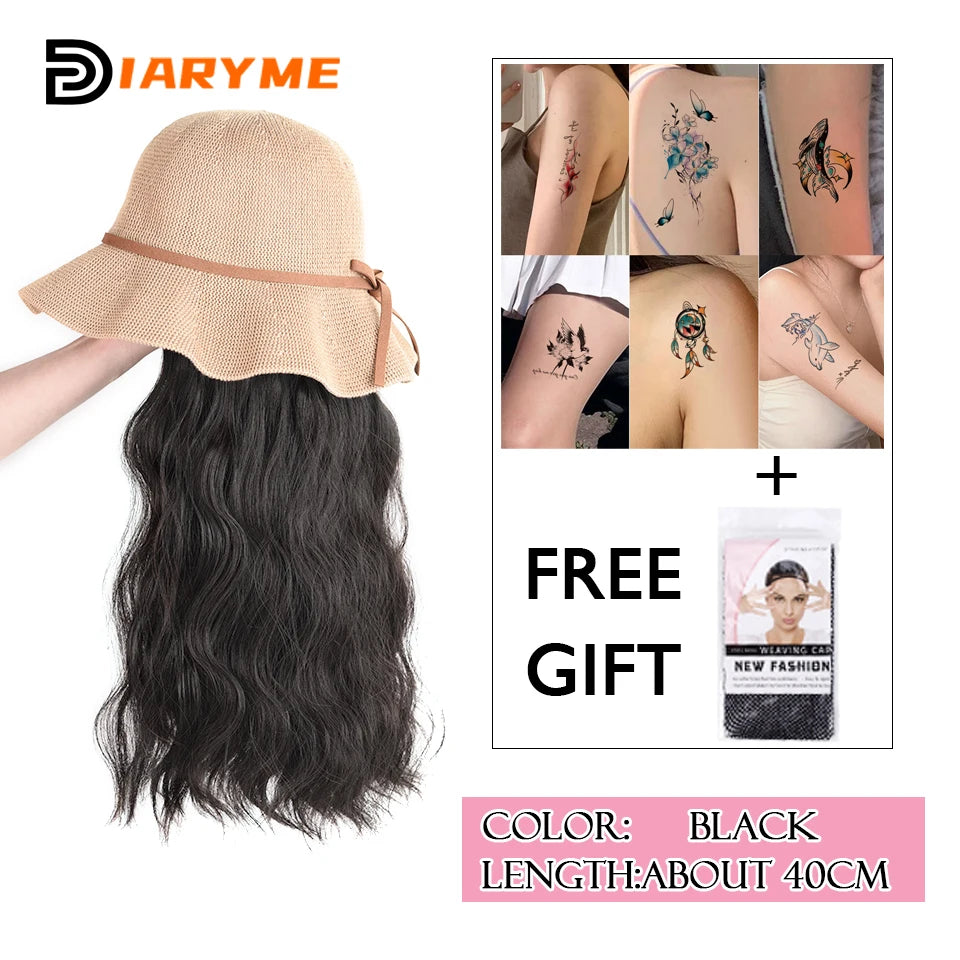 Long Water Waves Hair With Hat