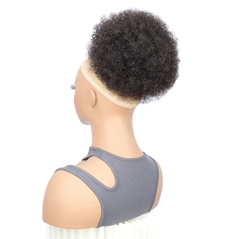 Synthetic Afro Puff Drawstring Ponytail Short Kinky Curly Hair Bun