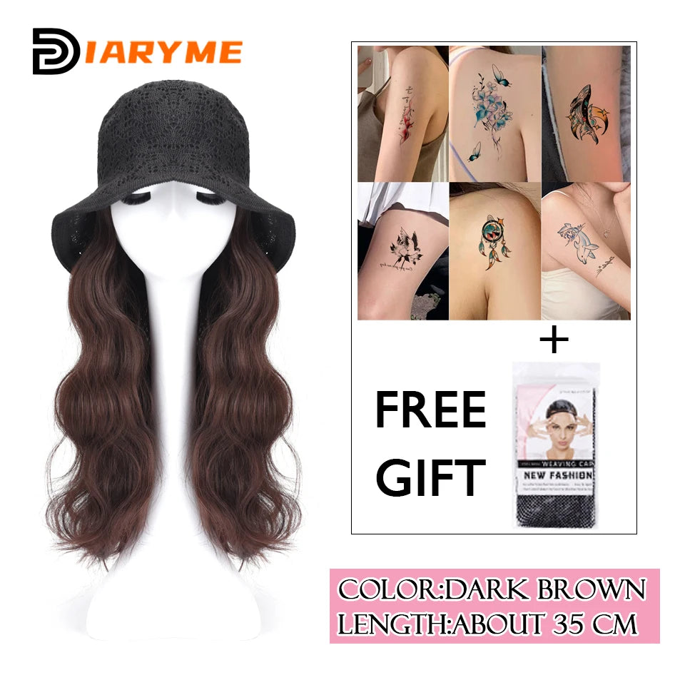 Long Water Waves Hair With Hat