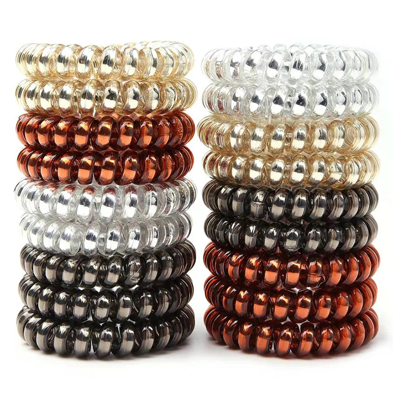 4Pcs/set Telephone Wire Hair Ties