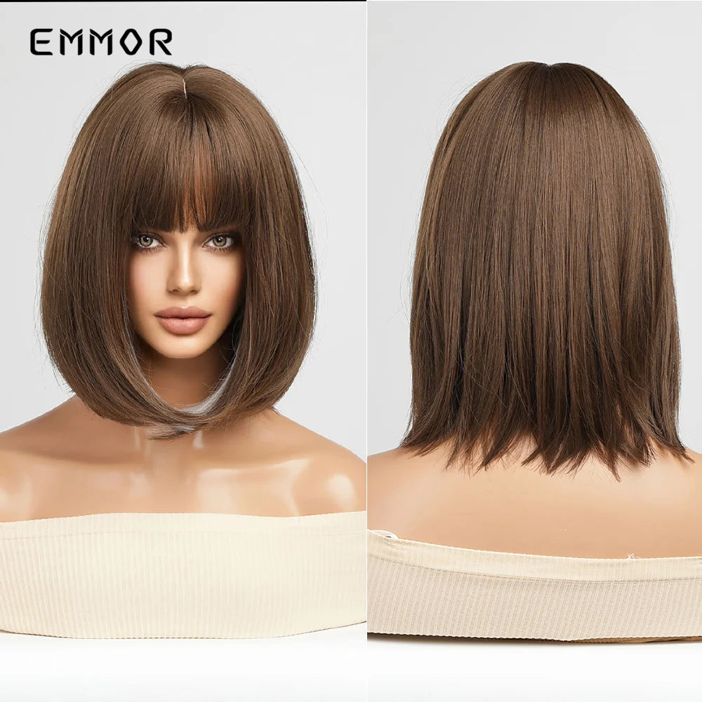 Blonde Brown Short Bob wig