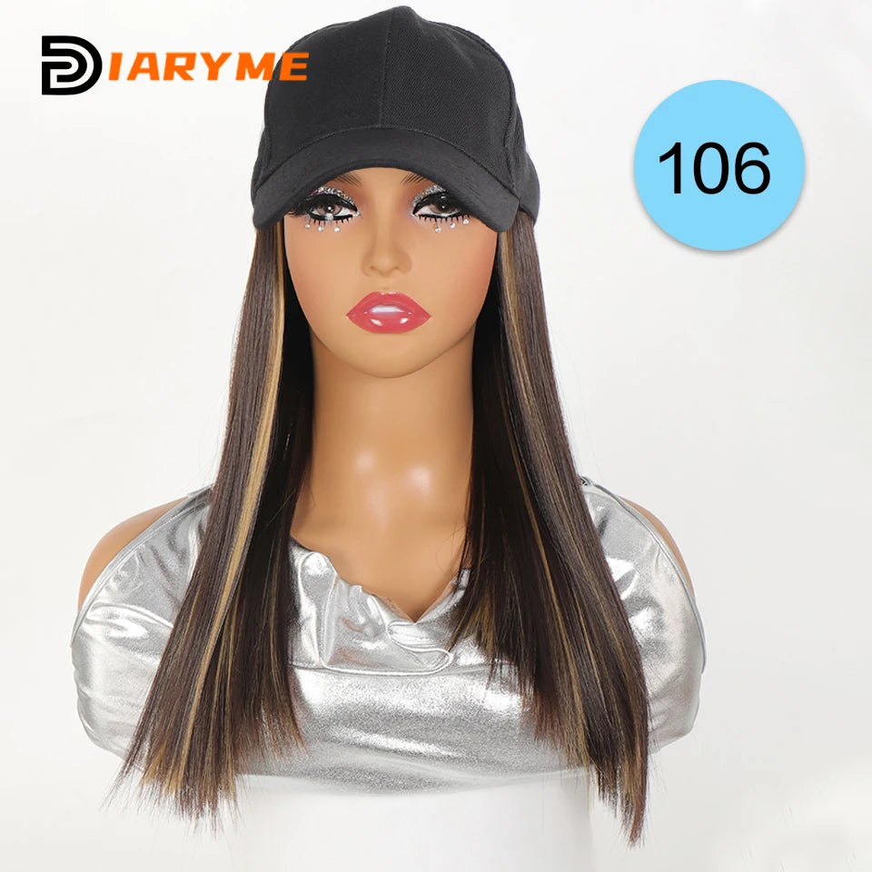 Blonde Long Straight Wig hat