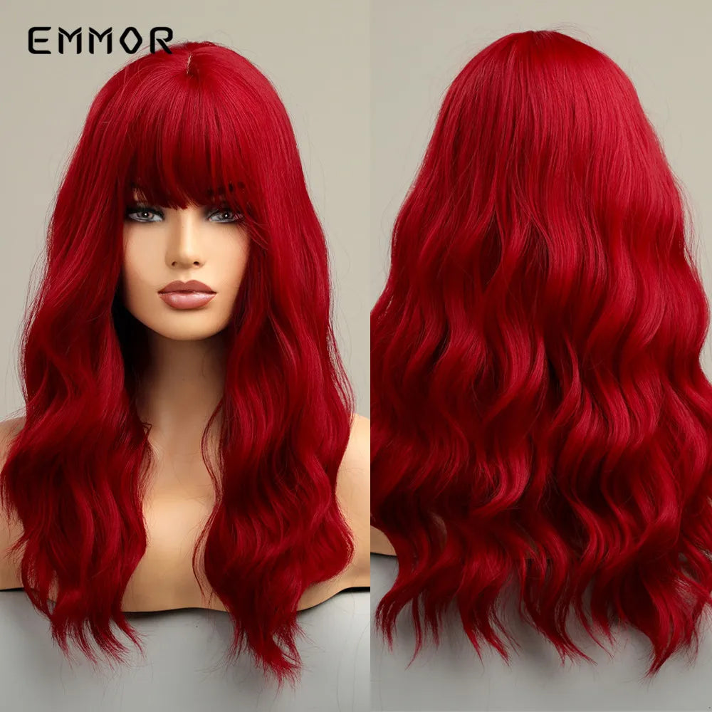 Ombre brown to Light Blonde Hair Wig with Bangs