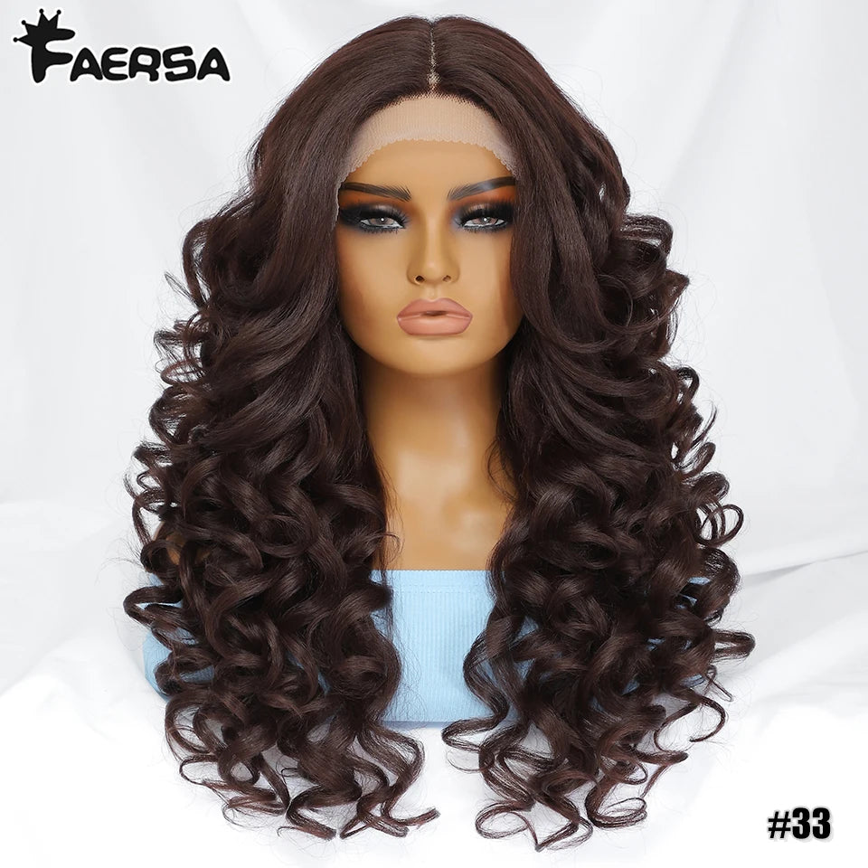 Black Brown Curly Wig