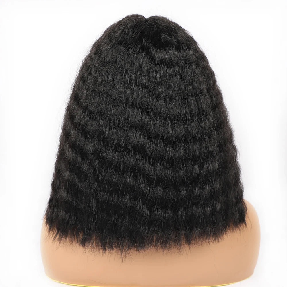 Short Curly Synthetic Wig with Blunt Bangs