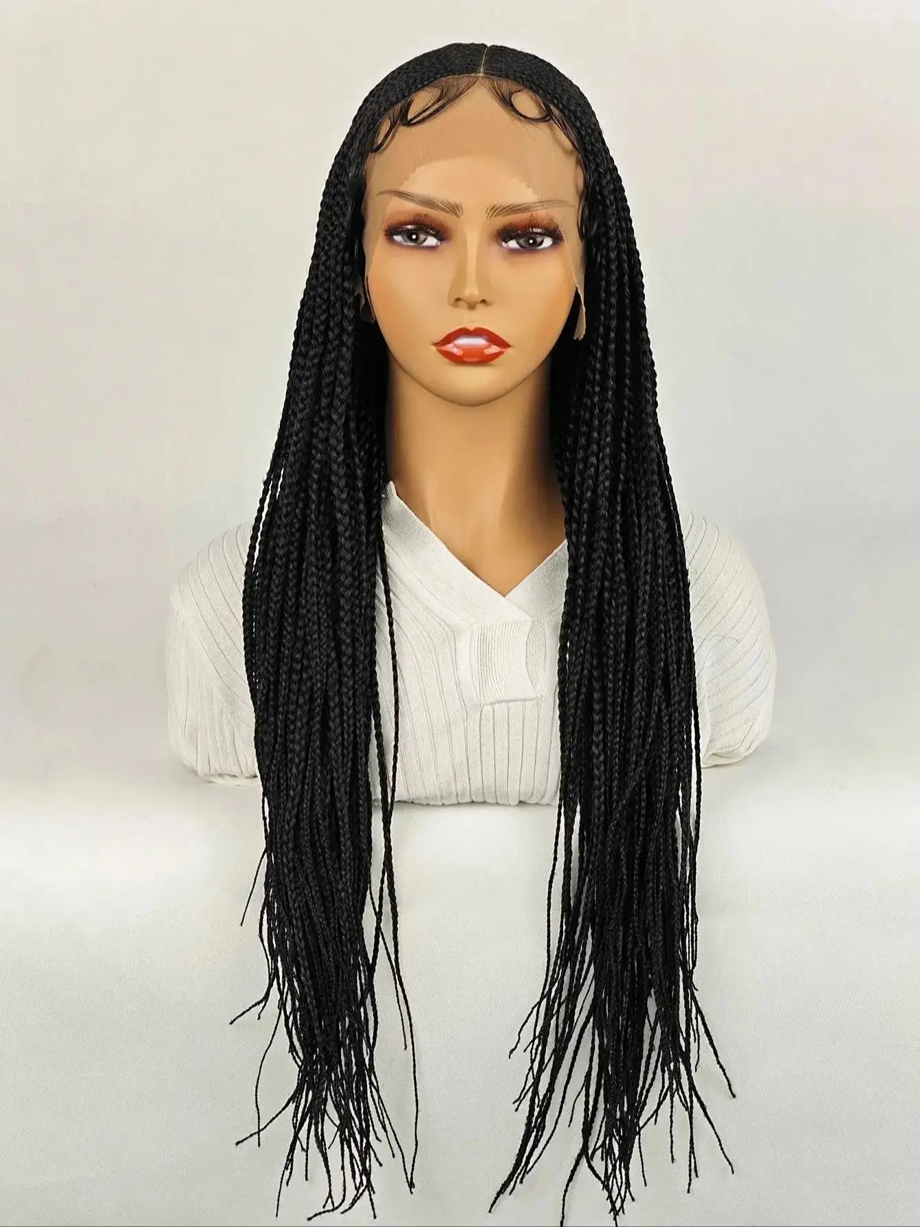 30inch Braided Wigs for Black Women Full Lace Front Box Braided Wig KnotlessBraided Wigs Lightweight Braids Synthetic Lace