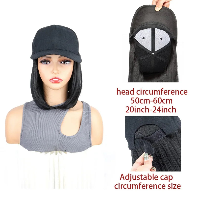 Synthetic Short Straight Bob Hat Wig