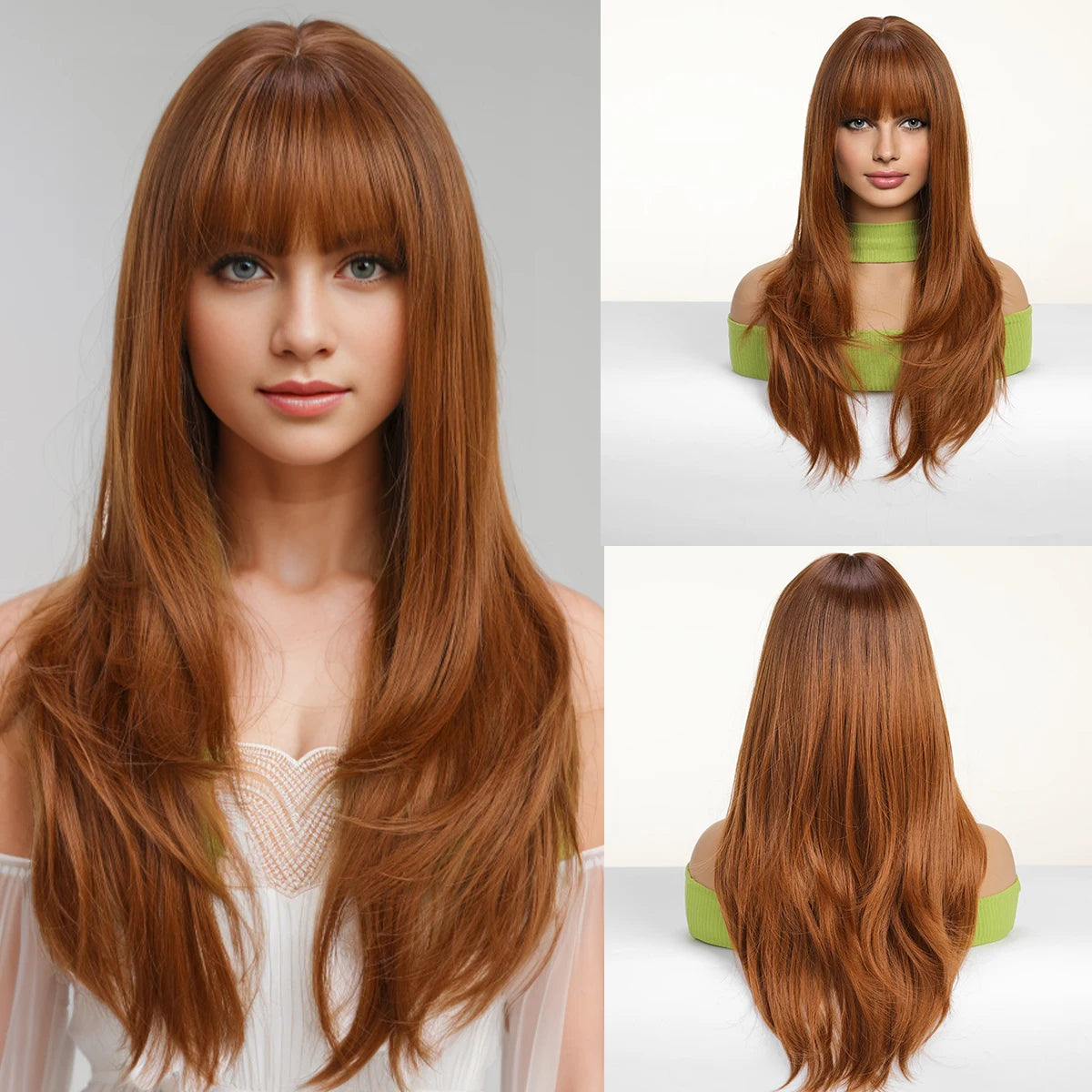 Long Wavy Wigs with Bangs