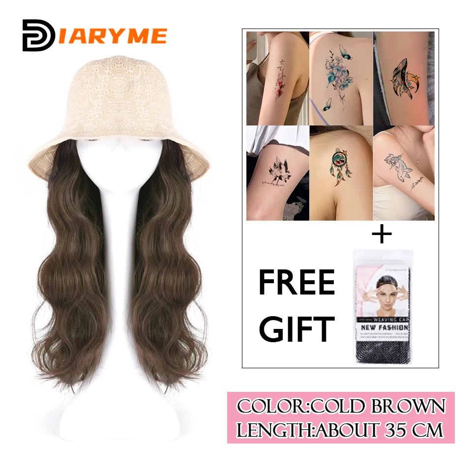 Long Water Waves Hair With Hat
