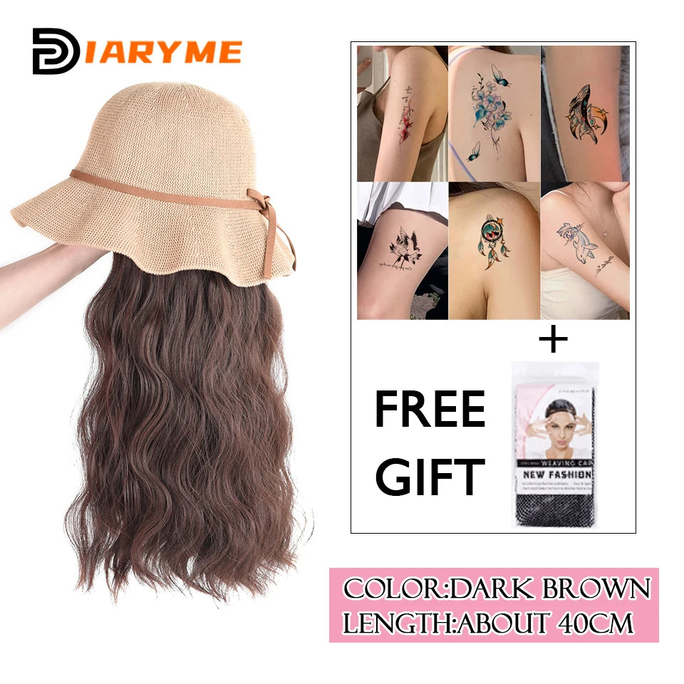 Long Water Waves Hair With Hat
