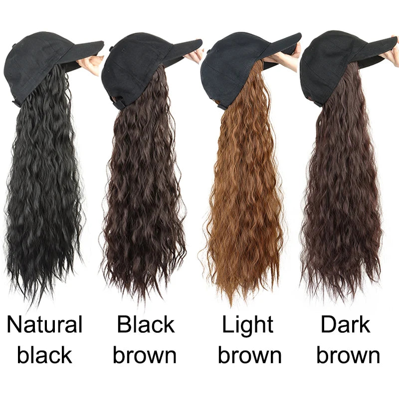 Long Curly Wigs Baseball Cap