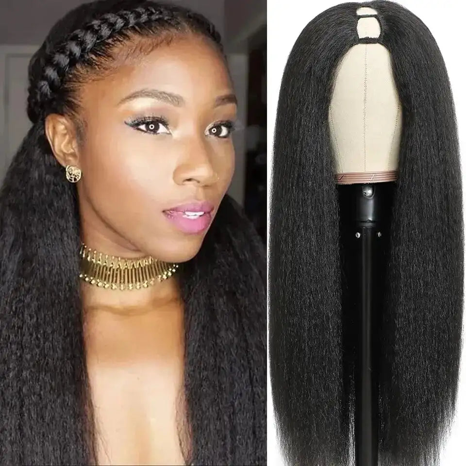 12-26 inch Synthetic Wig U Part Hair Kinky Straight