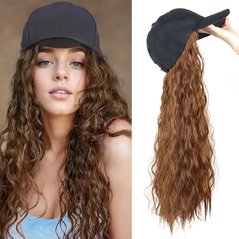 Long Curly Wigs Baseball Cap