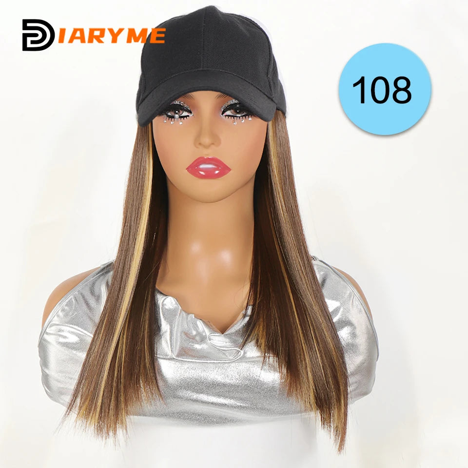 Blonde Long Straight Wig hat