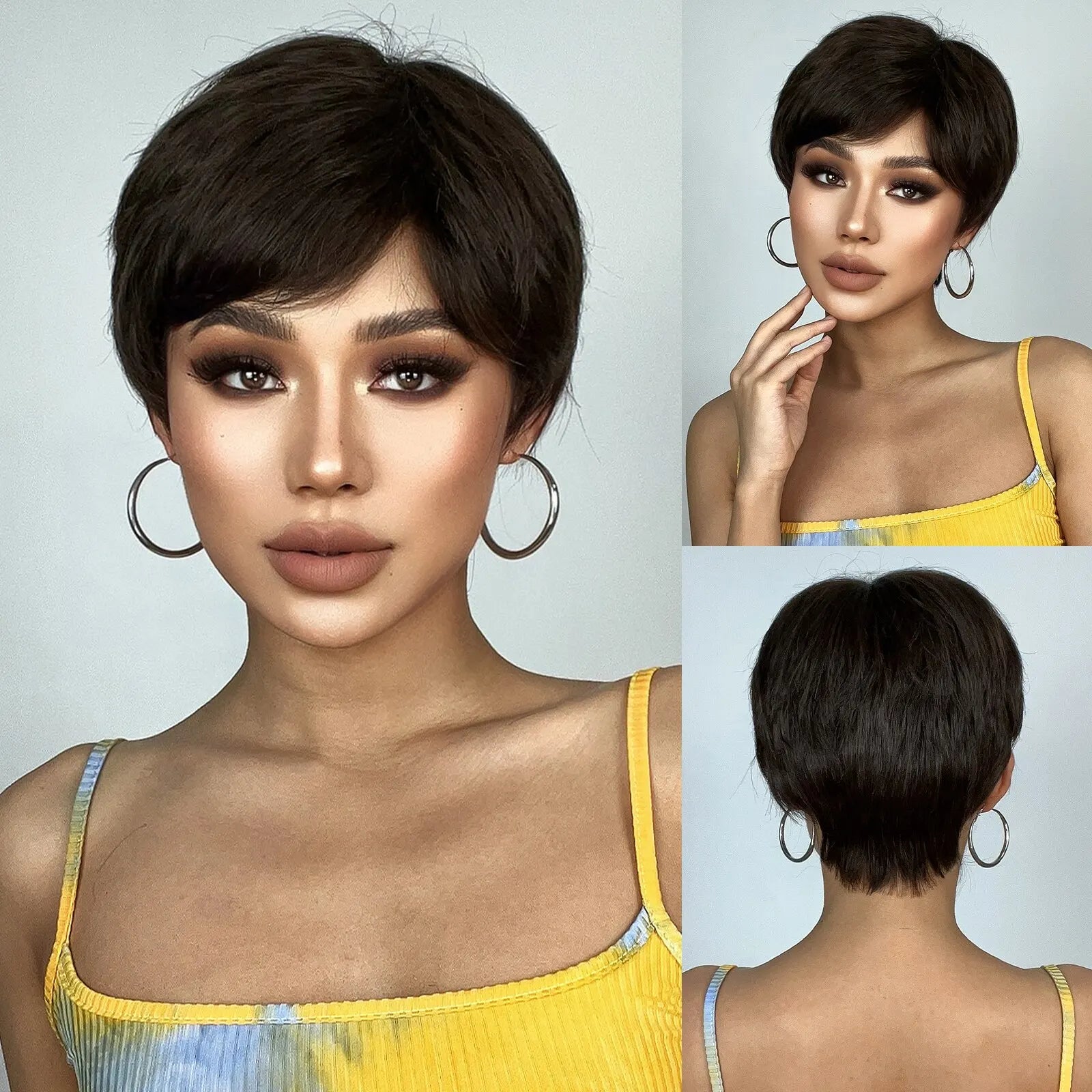 Brown Synthetic Hair Wig
