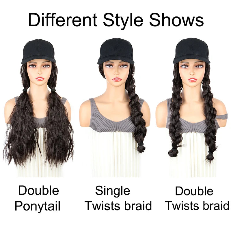 Long Curly Wigs Baseball Cap