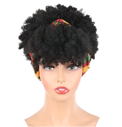 Short Afro Kinky Curly Headband Wigs