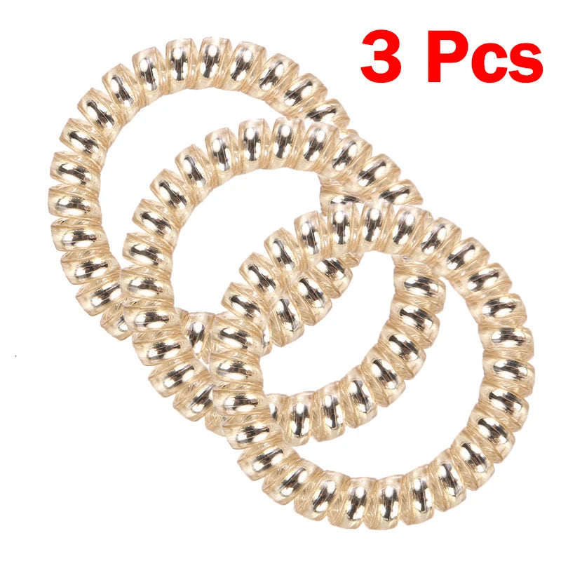 4Pcs/set Telephone Wire Hair Ties
