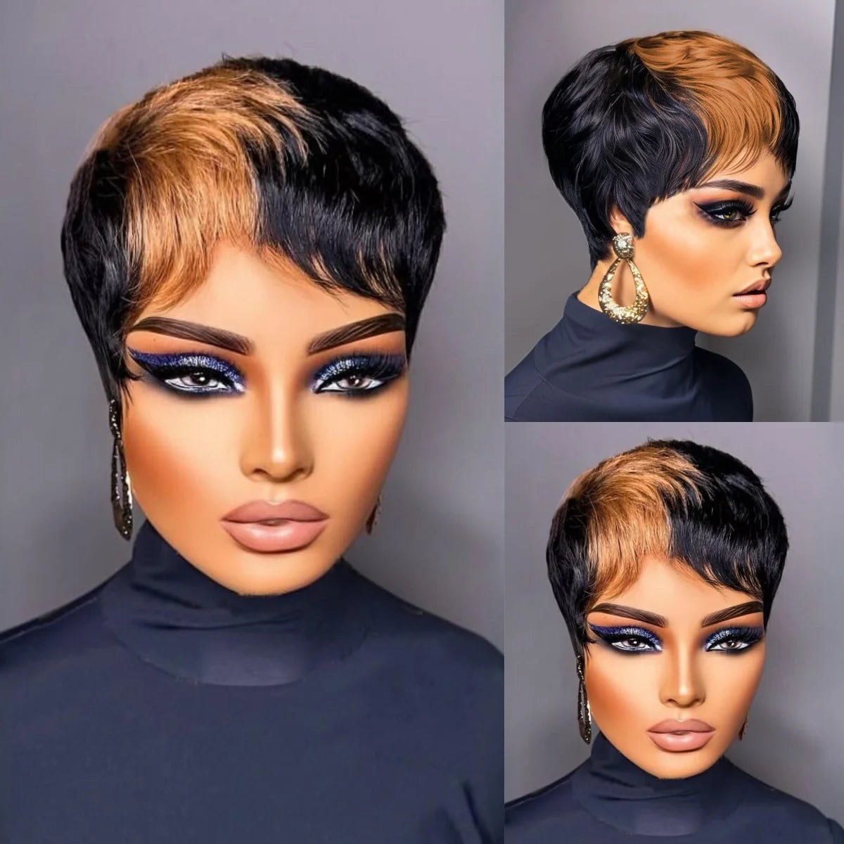 Highlight Synthetic Short Straight Pixie