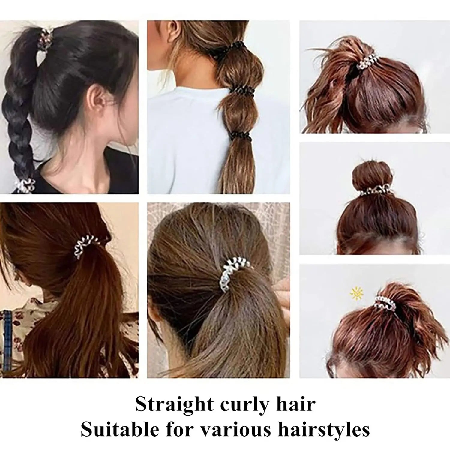 4Pcs/set Telephone Wire Hair Ties
