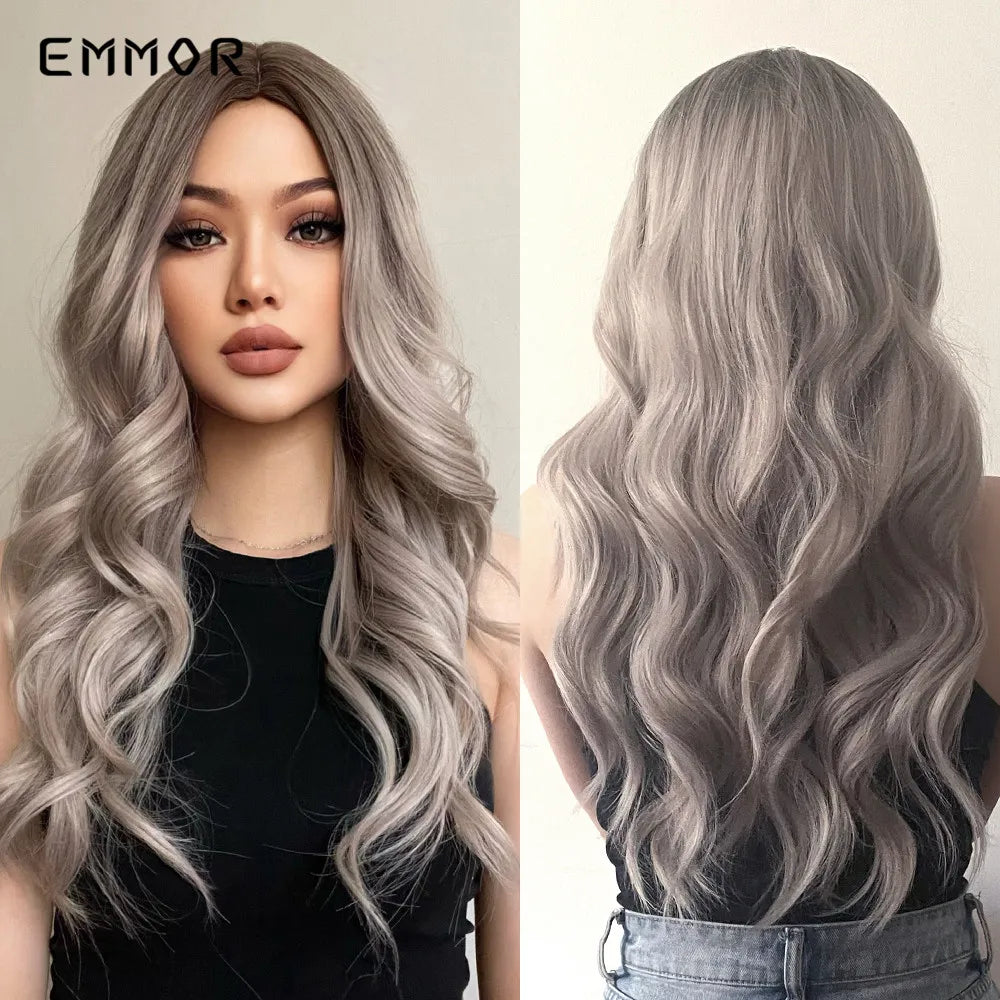 Long Wavy Wigs Brown with Blonde Wig