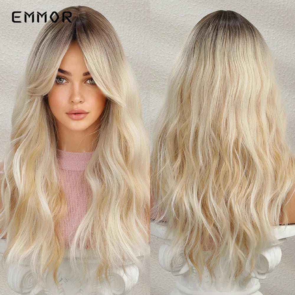 Long Wavy Wigs with Bangs