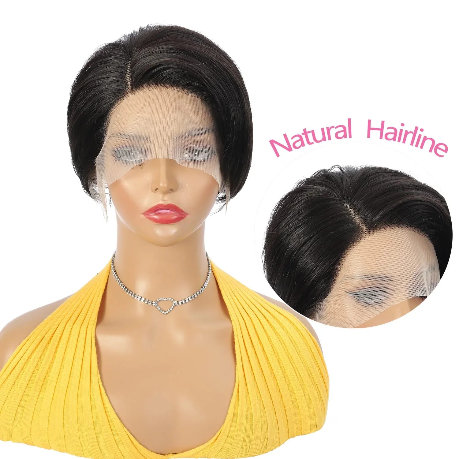 Straight Human Hair Bob Wigs Brazilian 13*1 Transparent Lace Front Wigs For Women Natural Color