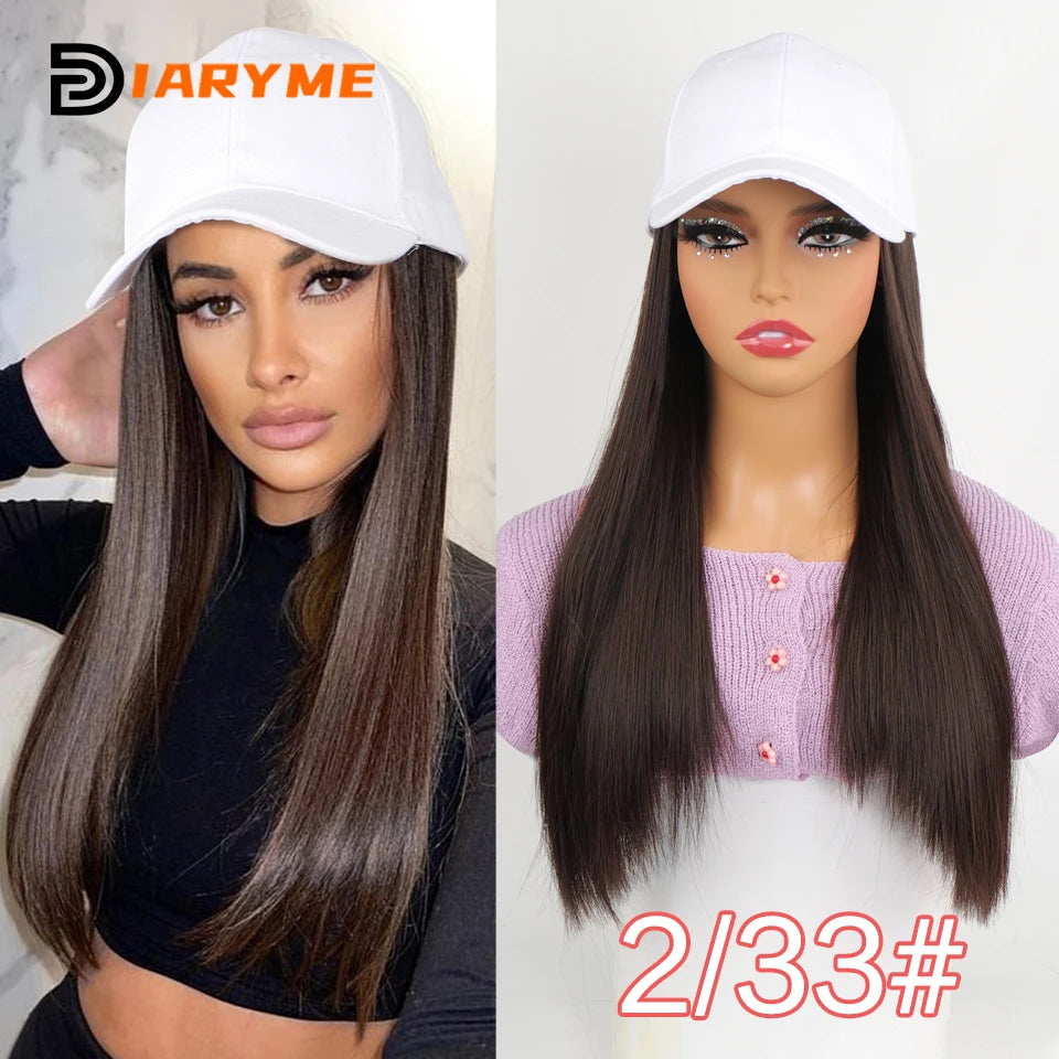 Blonde Long Straight Wig hat