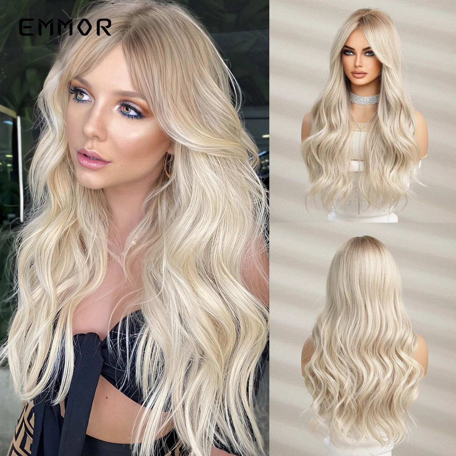 Ombre Black to Light Blonde Hair Wig