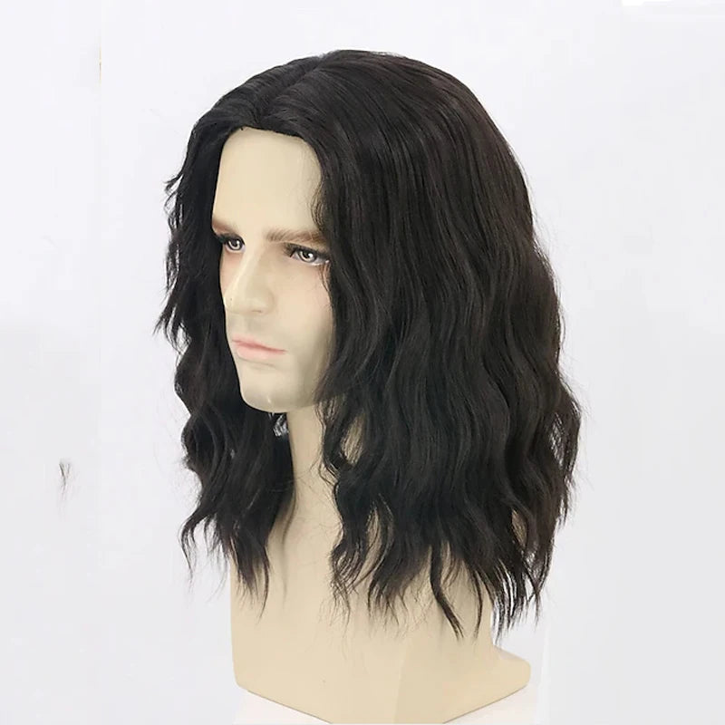 Black Short Curly Wigs for Man