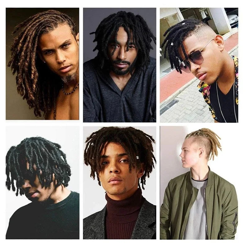 Synthetic 8Inch Handmade Dreadlocks 10strands Locs Hip-Hop Style Braids Hair Extension Crochet Hair for Men Women