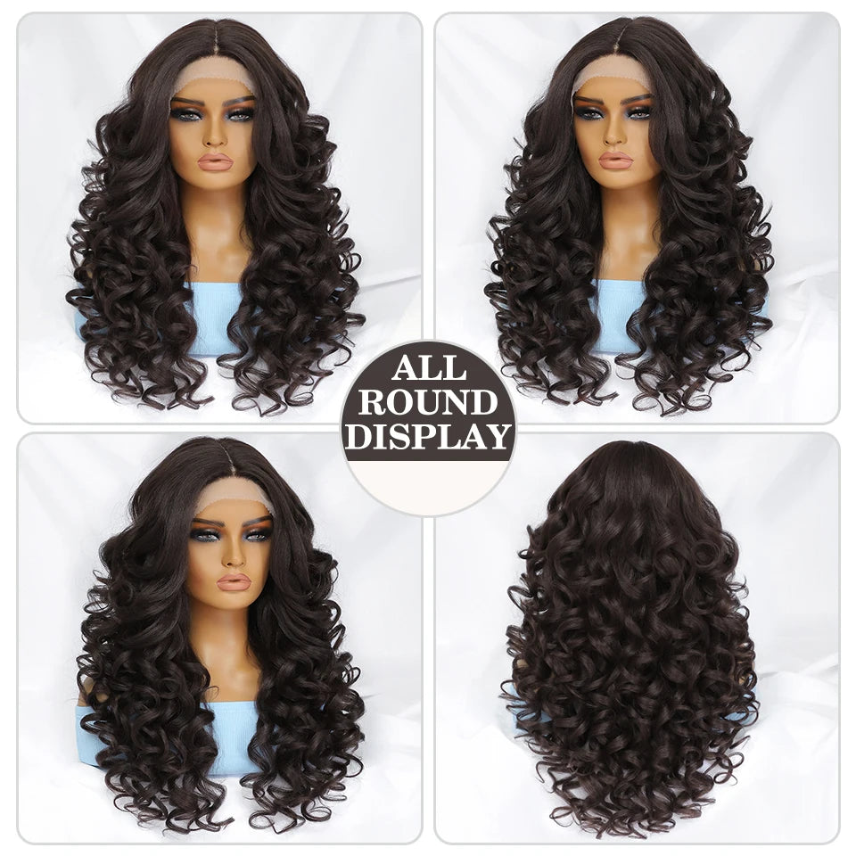 Black Brown Curly Wig