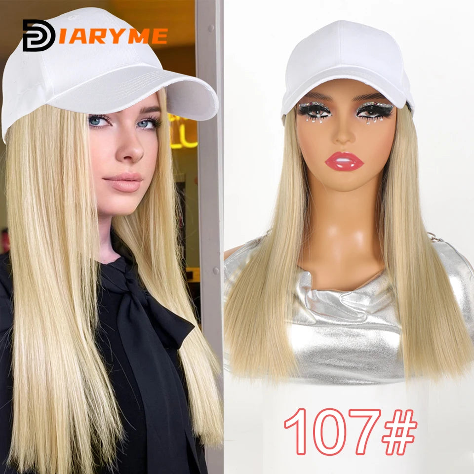 Blonde Long Straight Wig hat