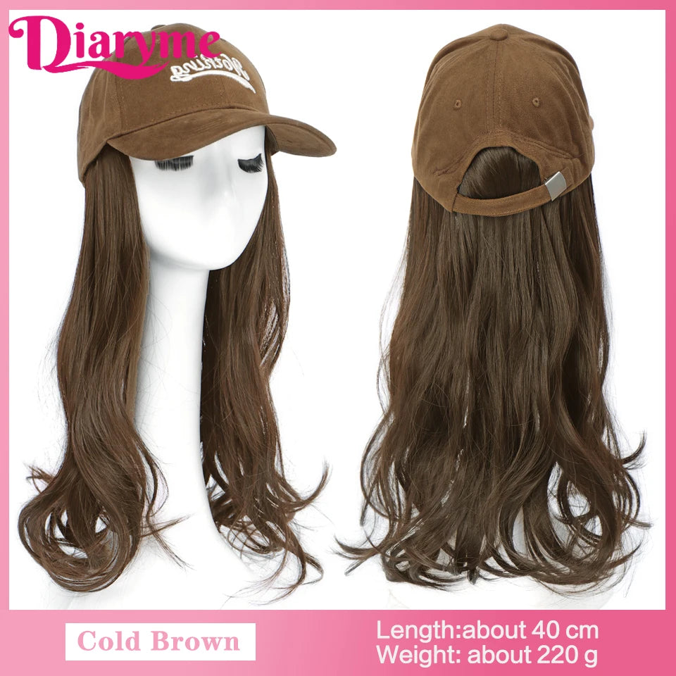 Short Water Wavy Wigs With Baseball Hat