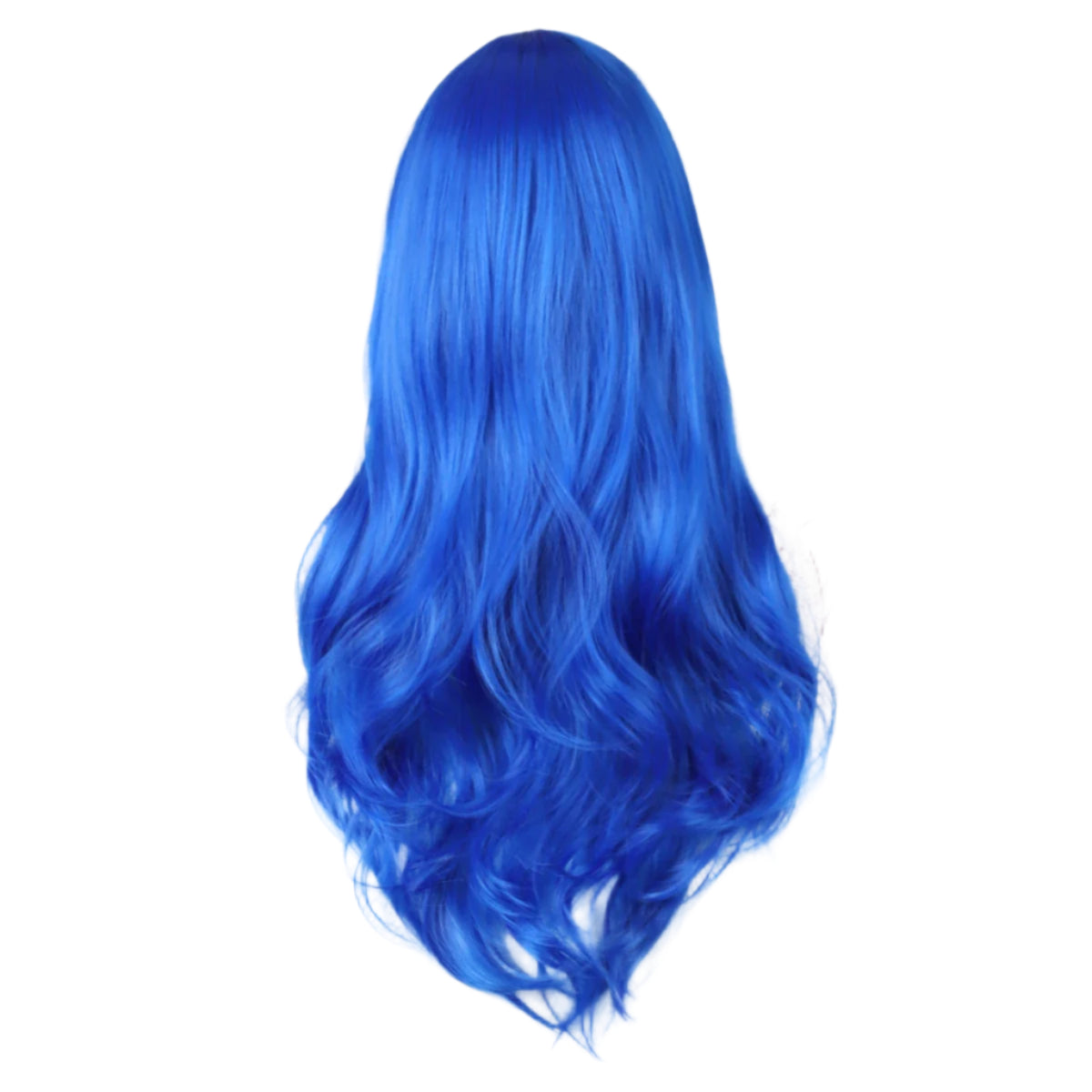 Blue wig with bangs long curly wig Heat resistant fiber synthetic wig