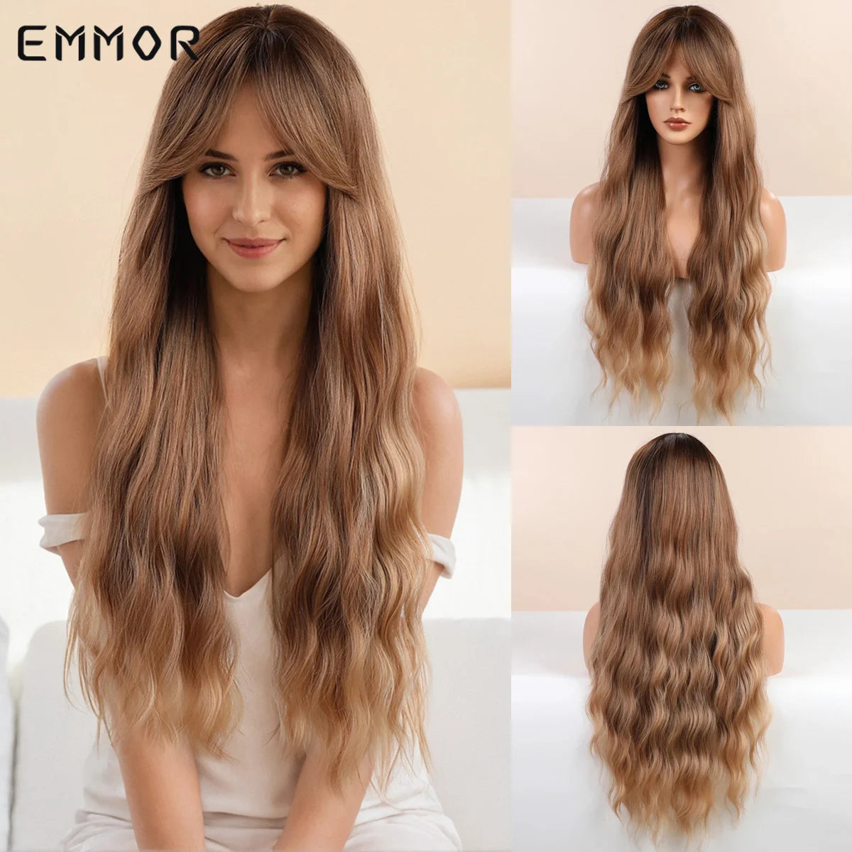 Ombre Black to Light Blonde Hair Wig
