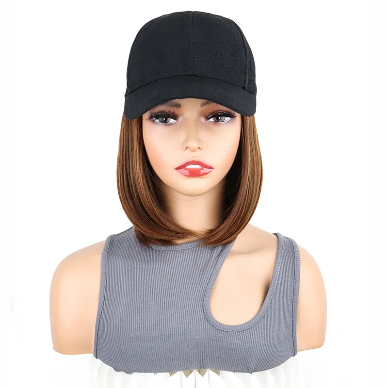 Synthetic Short Straight Bob Hat Wig