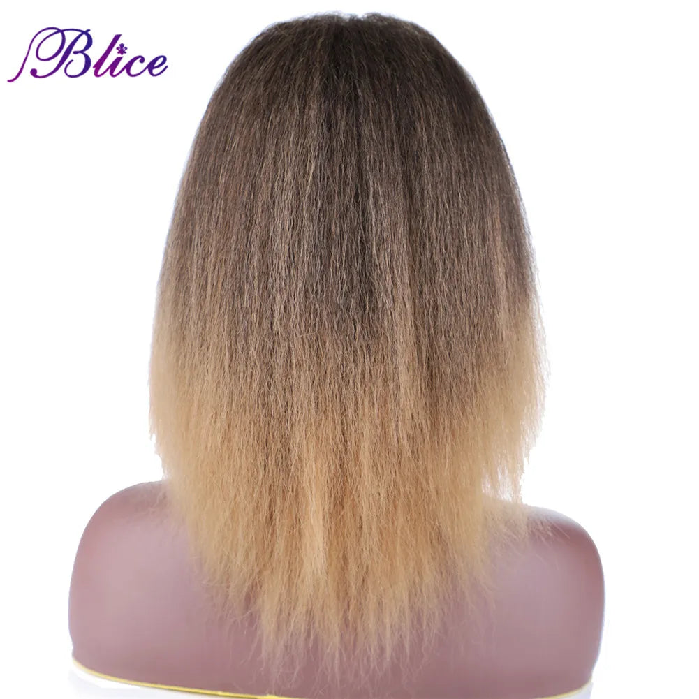 Blice Synthetic Ponytail Fluffy Full Hair Pieces Yaki Straight Drawstring Ponytail Pure and T Color Fake Hair For Women