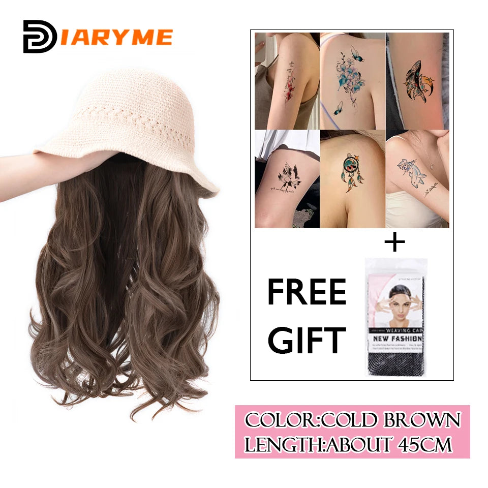 Long Water Waves Hair With Hat