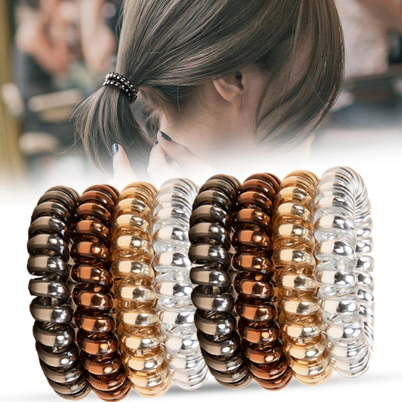 4Pcs/set Telephone Wire Hair Ties