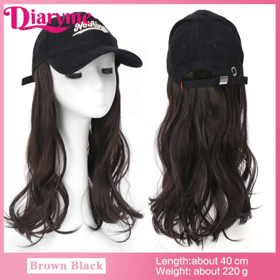 Short Water Wavy Wigs With Baseball Hat