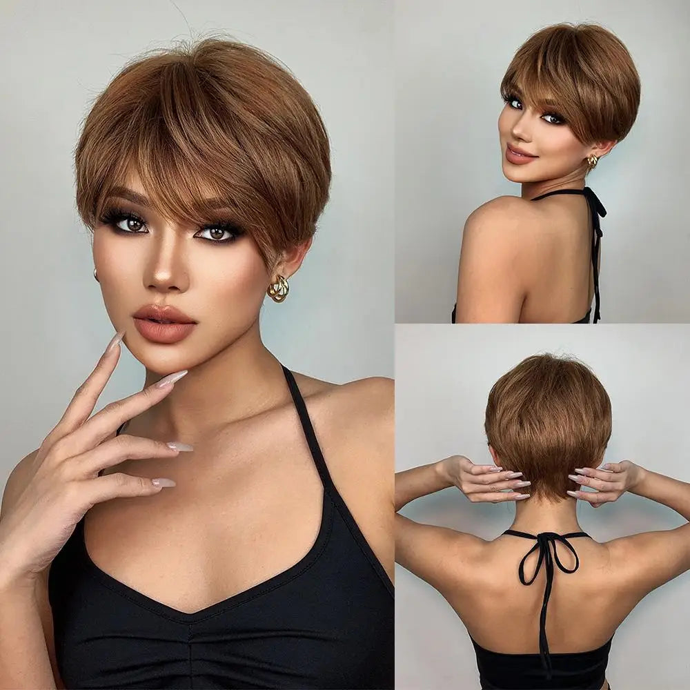Brown Synthetic Hair Wig