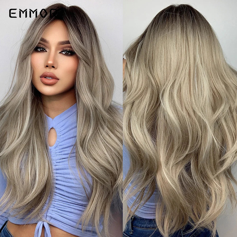 Long Wavy Wigs with Bang