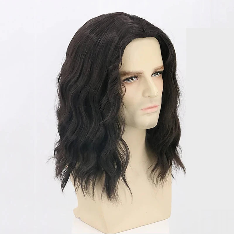 Black Short Curly Wigs for Man