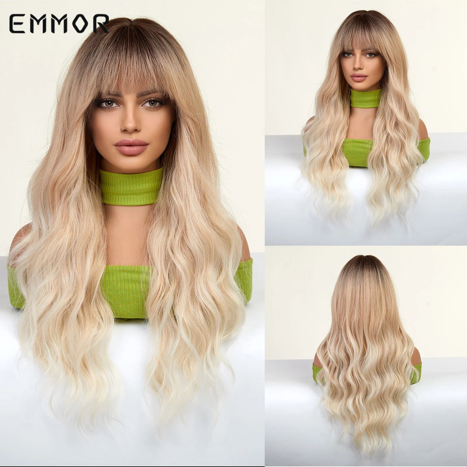 Ombre Black to Light Blonde Hair Wig
