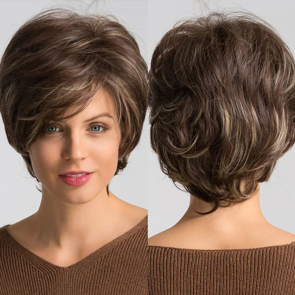 Ombre Platinum Blonde Pixie Wig with Bang