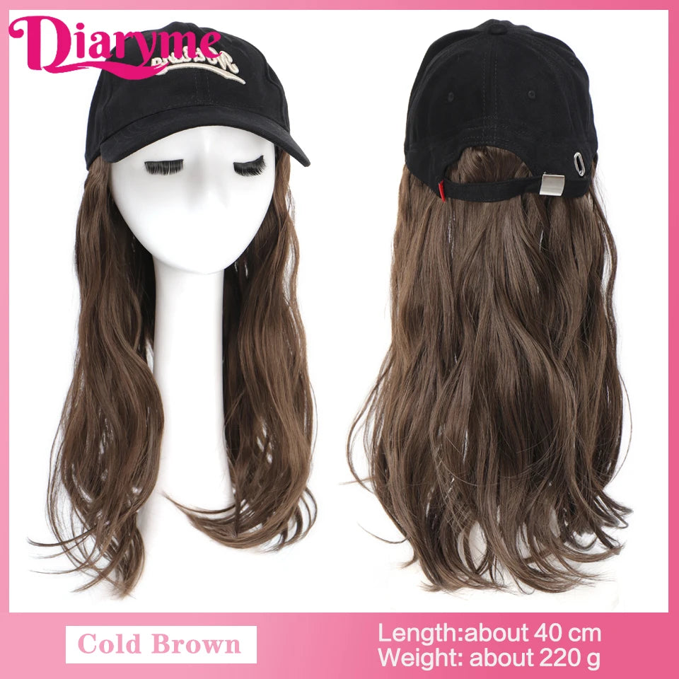 Short Water Wavy Wigs With Baseball Hat