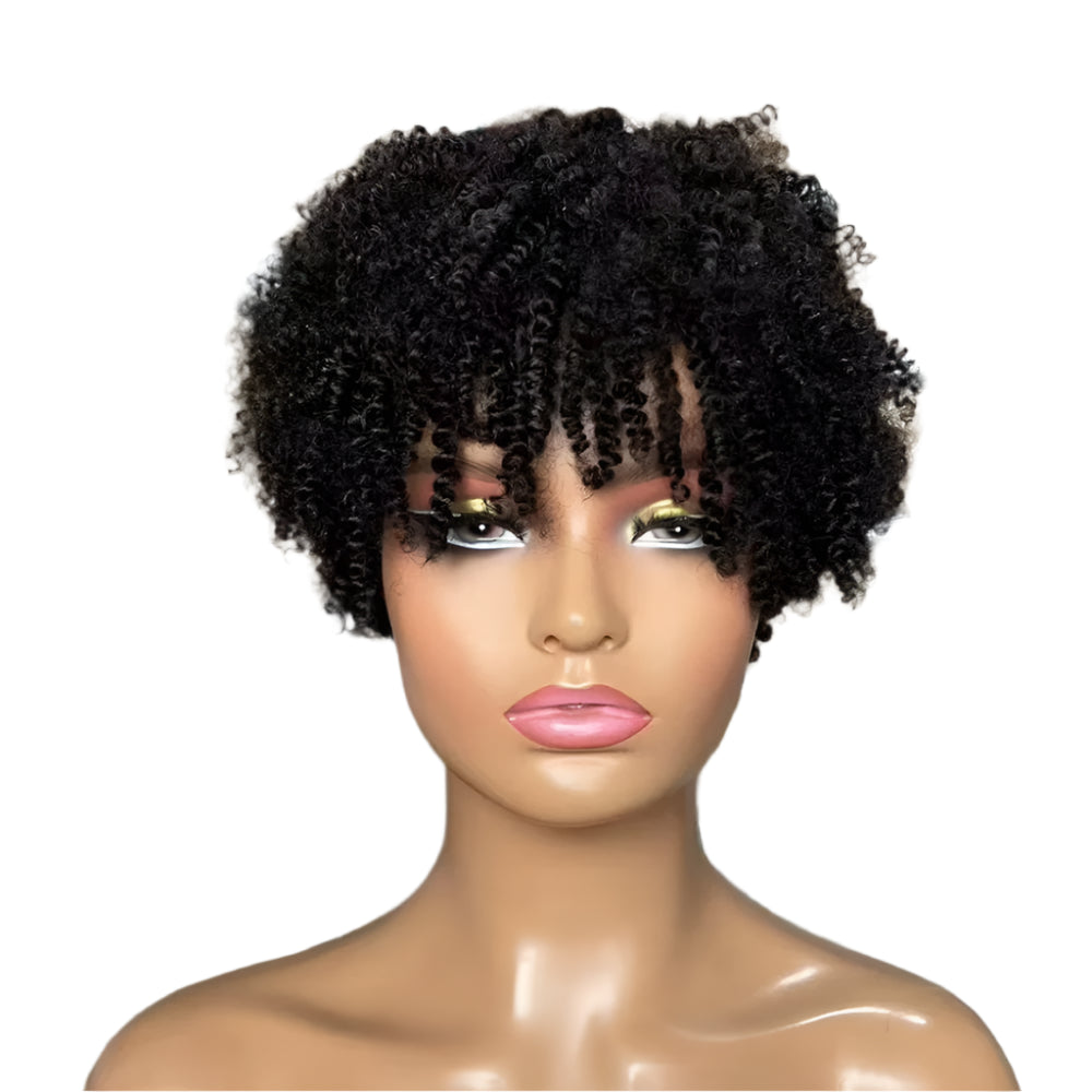 100% Human Hair Afro Kinky Curly Full Machine Short Wigs High Quality Brazilian Virgin Hair