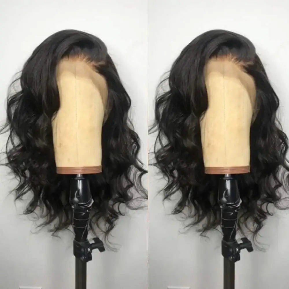 Black Short Body Wave Lace Front Wigs Glueless