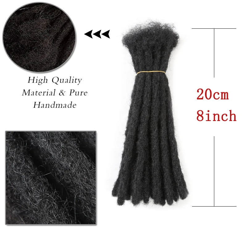 Synthetic 8Inch Handmade Dreadlocks 10strands Locs Hip-Hop Style Braids Hair Extension Crochet Hair for Men Women